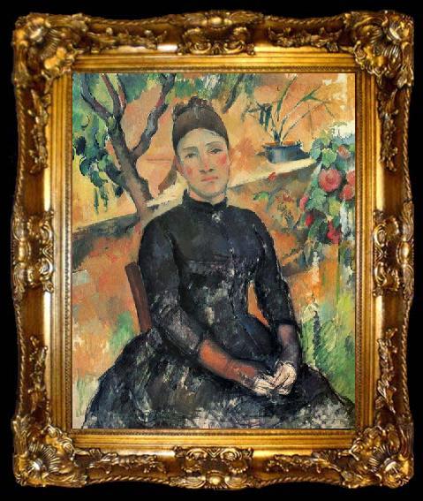 framed  Paul Cezanne Madame Cezanne in the Greenhouse, ta009-2